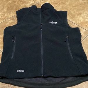 The north face fleece black vest windwall wind protection women's size medium